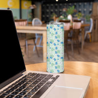 Hawaii Anthurium Tiare Pikake Lei Skinny Tumbler Omaomao Lauhala Art Pattern LT01 - Polynesian Pride