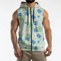 Hawaii Anthurium Tiare Pikake Lei Sleeveless Zip Hoodie Omaomao Lauhala Art Pattern LT01 - Polynesian Pride