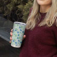 Hawaii Anthurium Tiare Pikake Lei Tumbler Cup Omaomao Lauhala Art Pattern