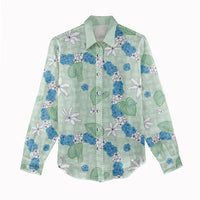 Hawaii Anthurium Tiare Pikake Lei Women Casual Shirt Omaomao Lauhala Art Pattern