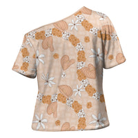 Hawaii Anthurium Tiare Pikake Lei Cross Shoulder Shirt Alani Lauhala Art Pattern