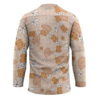 Hawaii Anthurium Tiare Pikake Lei Hockey Jersey Alani Lauhala Art Pattern