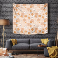 Hawaii Anthurium Tiare Pikake Lei Tapestry Alani Lauhala Art Pattern LT01 Orange - Polynesian Pride
