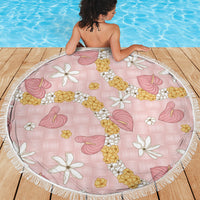 Hawaii Anthurium Tiare Pikake Lei Beach Blanket Akala Lauhala Art Pattern LT01 - Polynesian Pride