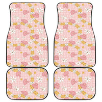 Hawaii Anthurium Tiare Pikake Lei Car Mats Akala Lauhala Art Pattern