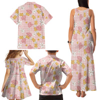 Hawaii Anthurium Tiare Pikake Lei Family Matching Tank Maxi Dress and Hawaiian Shirt Akala Lauhala Art Pattern LT01 - Polynesian Pride