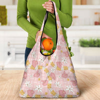 Hawaii Anthurium Tiare Pikake Lei Grocery Bag Akala Lauhala Art Pattern LT01 - Polynesian Pride
