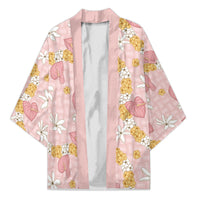 Hawaii Anthurium Tiare Pikake Lei Kimono Akala Lauhala Art Pattern LT01 Unisex Pink - Polynesian Pride