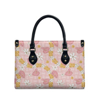 Hawaii Anthurium Tiare Pikake Lei Leather Bag Akala Lauhala Art Pattern LT01 - Polynesian Pride