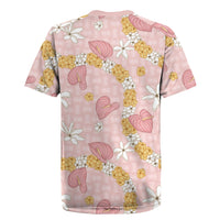 Hawaii Anthurium Tiare Pikake Lei Rugby Jersey Akala Lauhala Art Pattern LT01 - Polynesian Pride