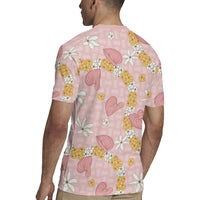 Hawaii Anthurium Tiare Pikake Lei Rugby Jersey Akala Lauhala Art Pattern LT01 - Polynesian Pride