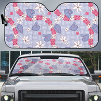Hawaii Anthurium Tiare Pikake Lei Auto Sun Shade Poni Lauhala Art Pattern