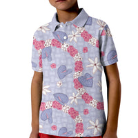 Hawaii Anthurium Tiare Pikake Lei Kid Polo Shirt Poni Lauhala Art Pattern
