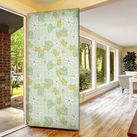 Hawaii Anthurium Tiare Pikake Lei Door Cover Sage Green Lauhala Art Pattern