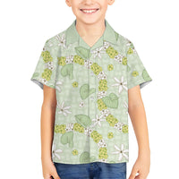 Hawaii Anthurium Tiare Pikake Lei Hawaiian Shirt Sage Green Lauhala Art Pattern LT01 - Polynesian Pride