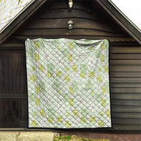 Hawaii Anthurium Tiare Pikake Lei Quilt Sage Green Lauhala Art Pattern