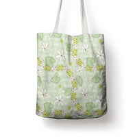 Hawaii Anthurium Tiare Pikake Lei Tote Bag Sage Green Lauhala Art Pattern LT01 - Polynesian Pride