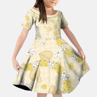 Hawaii Anthurium Tiare Pikake Lei Family Matching Short Sleeve Bodycon Dress and Hawaiian Shirt Melemele Lauhala Art Pattern