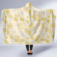Hawaii Anthurium Tiare Pikake Lei Hooded Blanket Melemele Lauhala Art Pattern LT01 One Size Yellow - Polynesian Pride