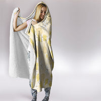 Hawaii Anthurium Tiare Pikake Lei Hooded Blanket Melemele Lauhala Art Pattern LT01 - Polynesian Pride
