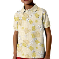 Hawaii Anthurium Tiare Pikake Lei Kid Polo Shirt Melemele Lauhala Art Pattern