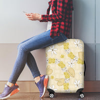 Hawaii Anthurium Tiare Pikake Lei Luggage Cover Melemele Lauhala Art Pattern