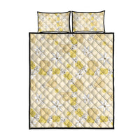 Hawaii Anthurium Tiare Pikake Lei Quilt Bed Set Melemele Lauhala Art Pattern