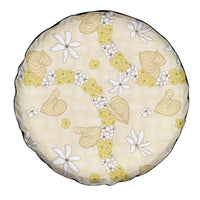 Hawaii Anthurium Tiare Pikake Lei Spare Tire Cover Melemele Lauhala Art Pattern