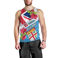 Fiji Day Men Tank Top Fijian Hibiscus Special Version LT01 - Polynesian Pride