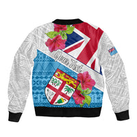 Personalised Fiji Day Bomber Jacket Fijian Hibiscus Special Version LT01 - Polynesian Pride