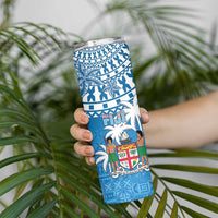 Personalised Fiji Skinny Tumbler Bula Fijian Tapa Pattern