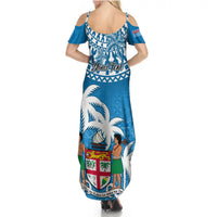 Personalised Fiji Summer Maxi Dress Bula Fijian Tapa Pattern LT01 - Polynesian Pride