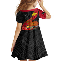 Personalised Papua New Guinea Family Matching Off Shoulder Long Sleeve Dress and Hawaiian Shirt Bird Of Paradise With Tropical Flower LT01 - Polynesian Pride