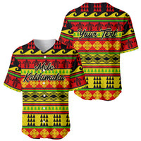 Custom Hawaii Christmas Baseball Jersey Hawaiian Quilt Pattern Reggae Version LT01 - Polynesian Pride