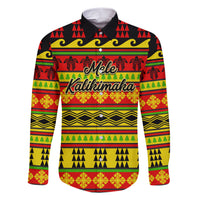 Custom Hawaii Christmas Family Matching Short Sleeve Bodycon Dress and Hawaiian Shirt Hawaiian Quilt Pattern Reggae Version LT01 Dad's Shirt - Long Sleeve Art - Polynesian Pride