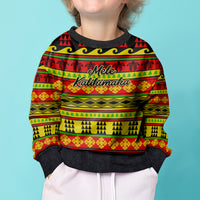 Personalised Hawaii Christmas Kid Ugly Christmas Sweater Hawaiian Quilt Pattern Reggae Version LT01 - Polynesian Pride