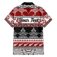 Custom New Zealand Christmas Family Matching Short Sleeve Bodycon Dress and Hawaiian Shirt Maori Meri Kirihimete Moko LT01 - Polynesian Pride