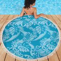 Tahiti Ninamu Tiare Floral Beach Blanket Monstera Palm Tropical Leaves - Polynesian Pride