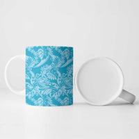 Tahiti Ninamu Tiare Floral Ceramic Mug Monstera Palm Tropical Leaves - Polynesian Pride