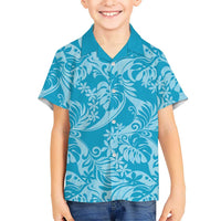 Tahiti Ninamu Tiare Floral Family Matching Mermaid Dress and Hawaiian Shirt Monstera Palm Tropical Leaves - Polynesian Pride