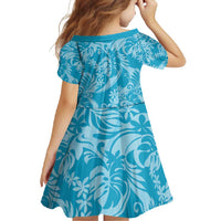 Tahiti Ninamu Tiare Floral Family Matching Short Sleeve Bodycon Dress and Hawaiian Shirt Monstera Palm Tropical Leaves - Polynesian Pride