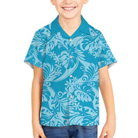 Tahiti Ninamu Tiare Floral Family Matching Summer Maxi Dress and Hawaiian Shirt Monstera Palm Tropical Leaves - Polynesian Pride