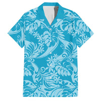 Tahiti Ninamu Tiare Floral Family Matching Tank Maxi Dress and Hawaiian Shirt Monstera Palm Tropical Leaves - Polynesian Pride