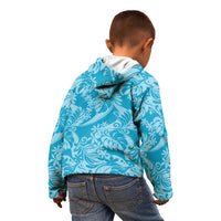 Tahiti Ninamu Tiare Floral Kid Hoodie Monstera Palm Tropical Leaves - Polynesian Pride