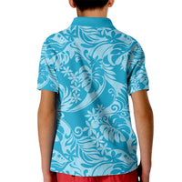 Tahiti Ninamu Tiare Floral Kid Polo Shirt Monstera Palm Tropical Leaves - Polynesian Pride