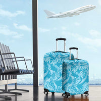 Tahiti Ninamu Tiare Floral Luggage Cover Monstera Palm Tropical Leaves - Polynesian Pride