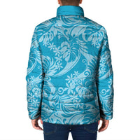 Tahiti Ninamu Tiare Floral Padded Jacket Monstera Palm Tropical Leaves - Polynesian Pride