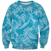Tahiti Ninamu Tiare Floral Sweatshirt Monstera Palm Tropical Leaves - Polynesian Pride