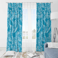 Tahiti Ninamu Tiare Floral Window Curtain Monstera Palm Tropical Leaves - Polynesian Pride