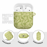 Tahiti Olive Tiare Floral AirPods Case Monstera Palm Tropical Leaves - Polynesian Pride